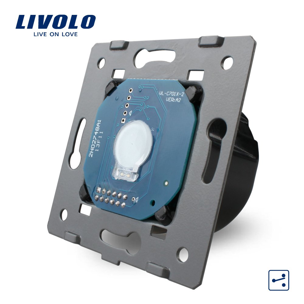 Modul intrerupator simplu cap scara / cap cruce cu touch livolo