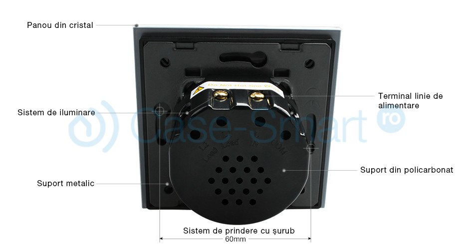 Modul intrerupator draperie wireless cu touch LIVOLO case-smart.ro imagine noua idaho.ro