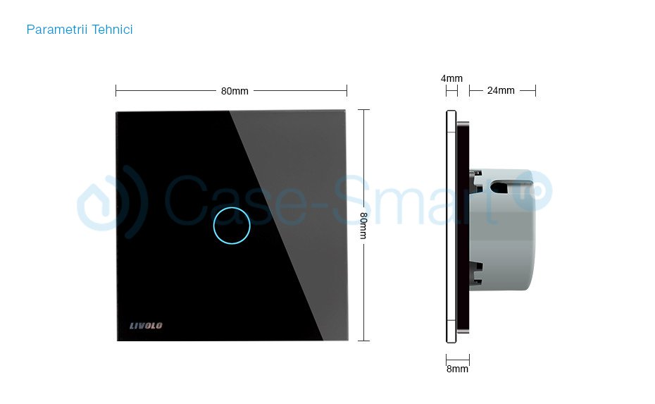 Intrerupator simplu cu timer si touch Livolo din sticla case-smart.ro imagine noua 2022 8