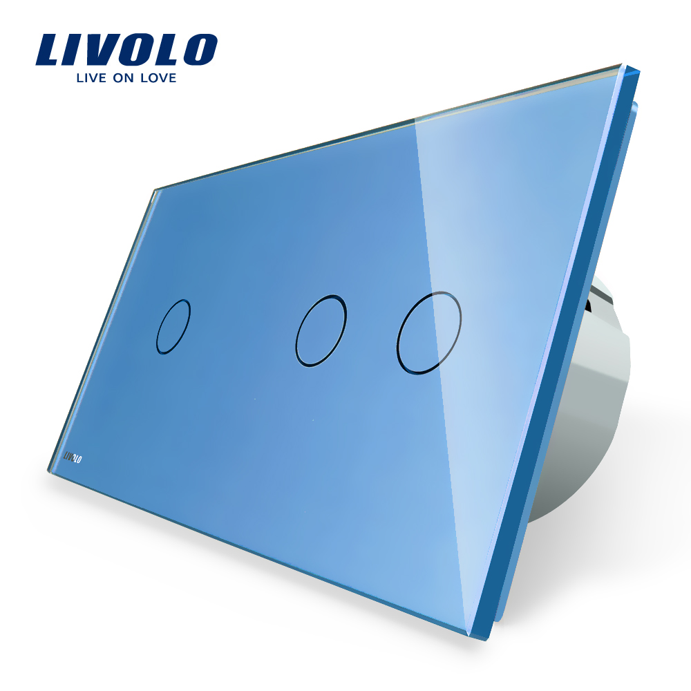 Intrerupator simplu + dublu cu touch Livolo din sticla case-smart.ro imagine noua 2022 14