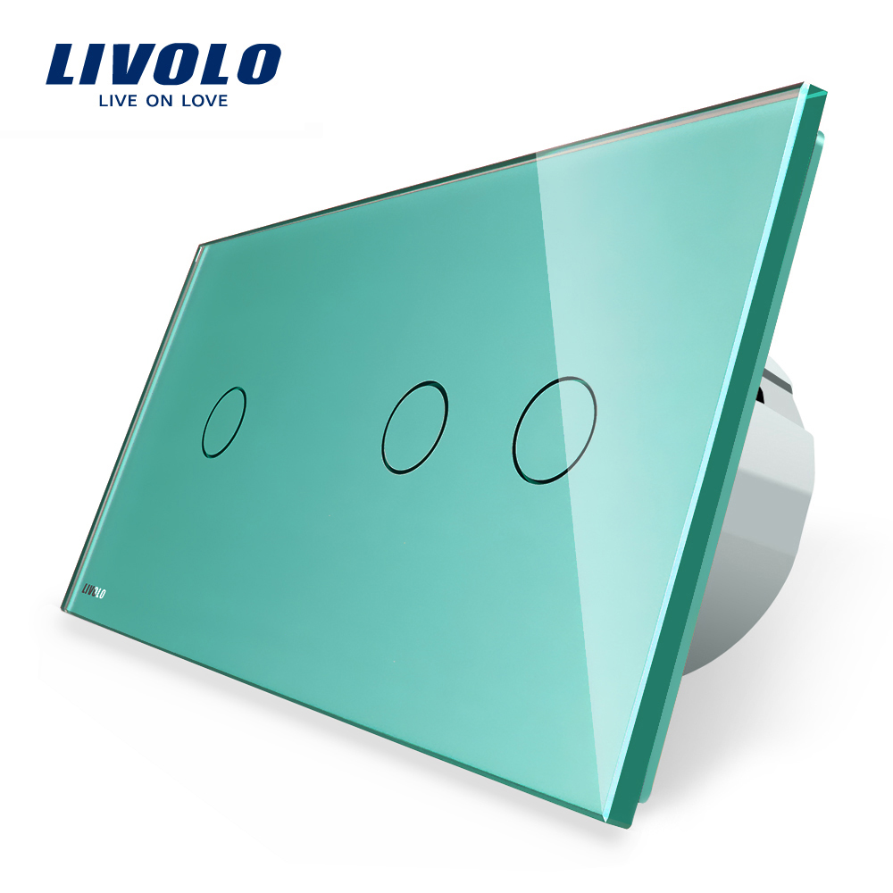 Intrerupator simplu + dublu cu touch Livolo din sticla case-smart.ro imagine noua 2022 11
