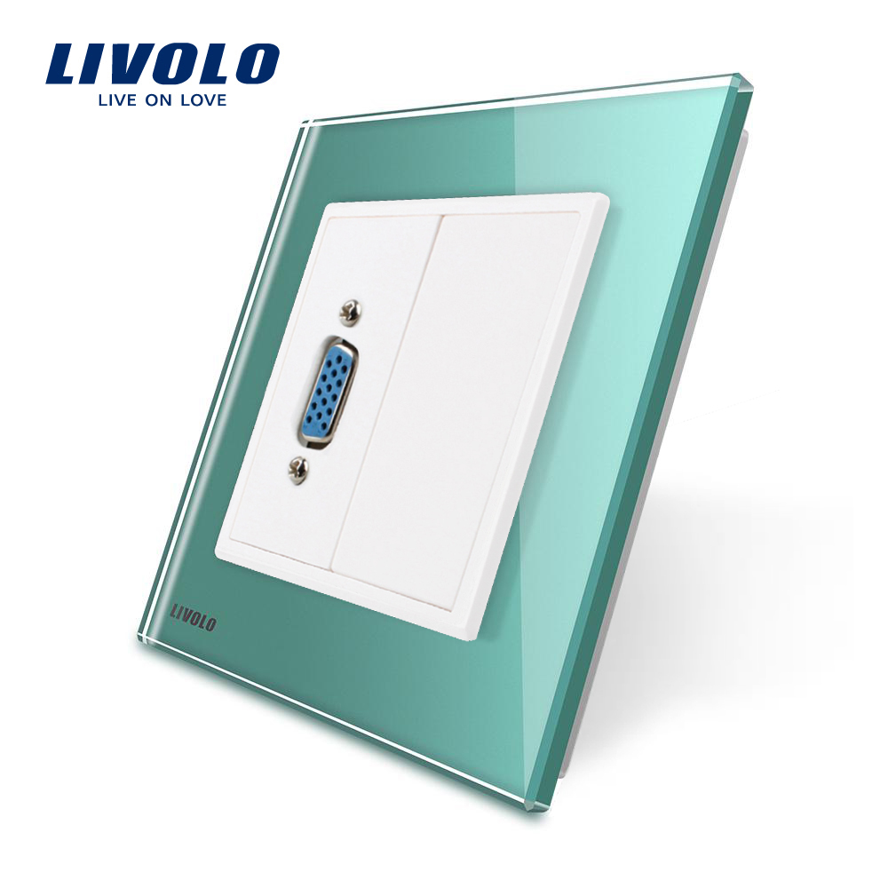 Priza cu mufa VGA mama Livolo cu rama din sticla case-smart.ro imagine noua 2022 7