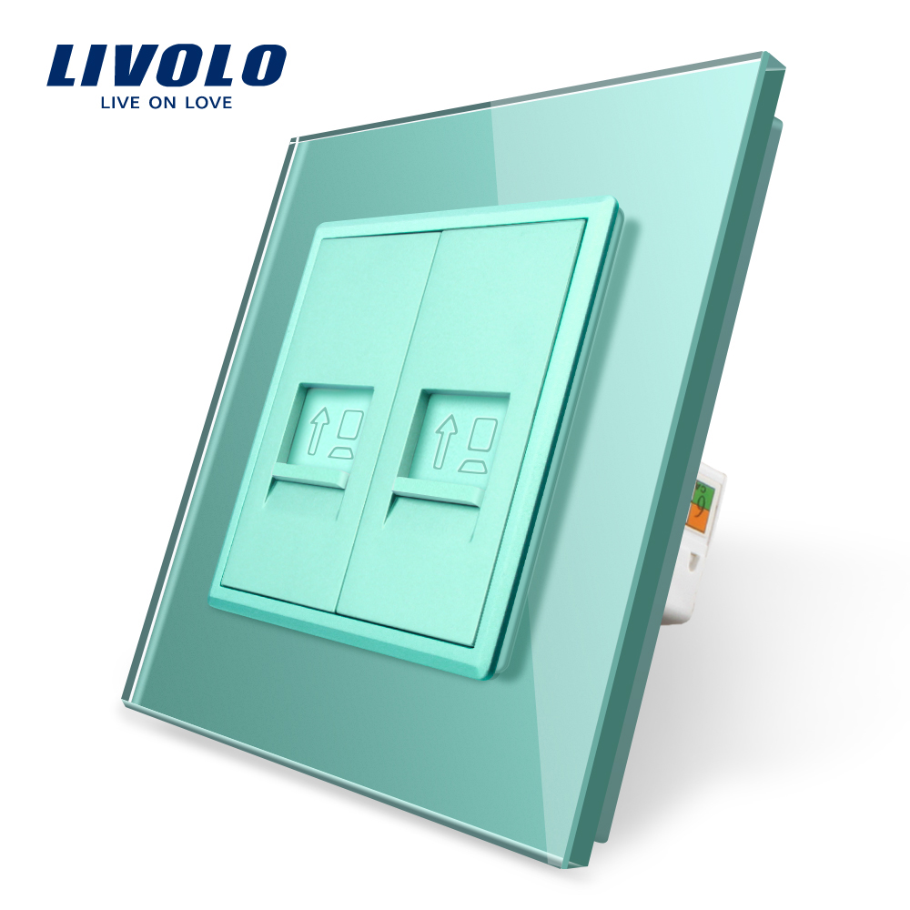 Priza dubla internet Livolo cu rama din sticla case-smart.ro imagine noua 2022 10