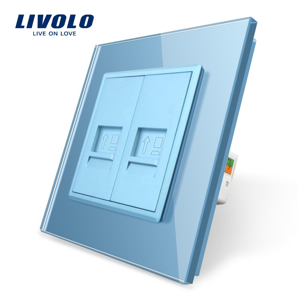 Priza dubla internet Livolo cu rama din sticla case-smart.ro imagine noua 2022 13