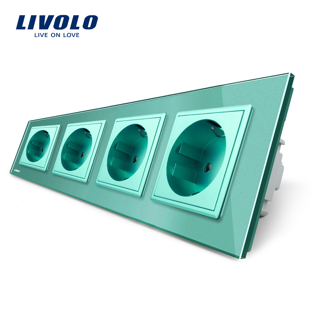 Priza cvadrupla Livolo cu rama din sticla case-smart.ro imagine noua 2022 8