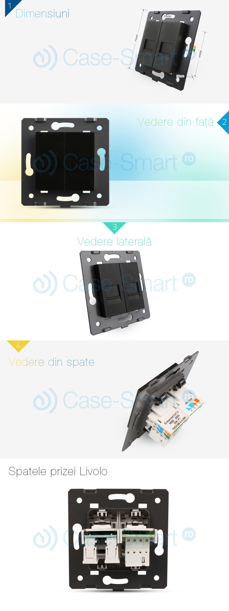 Priza dubla telefon + internet Livolo case-smart.ro imagine noua 2022 7