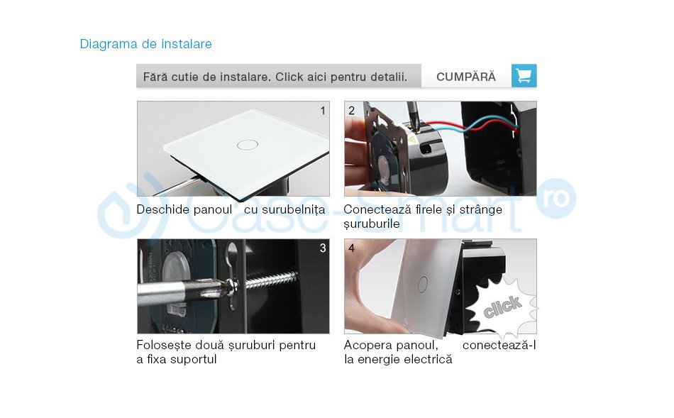 Modul intrerupator draperie wireless cu touch LIVOLO case-smart.ro imagine noua idaho.ro