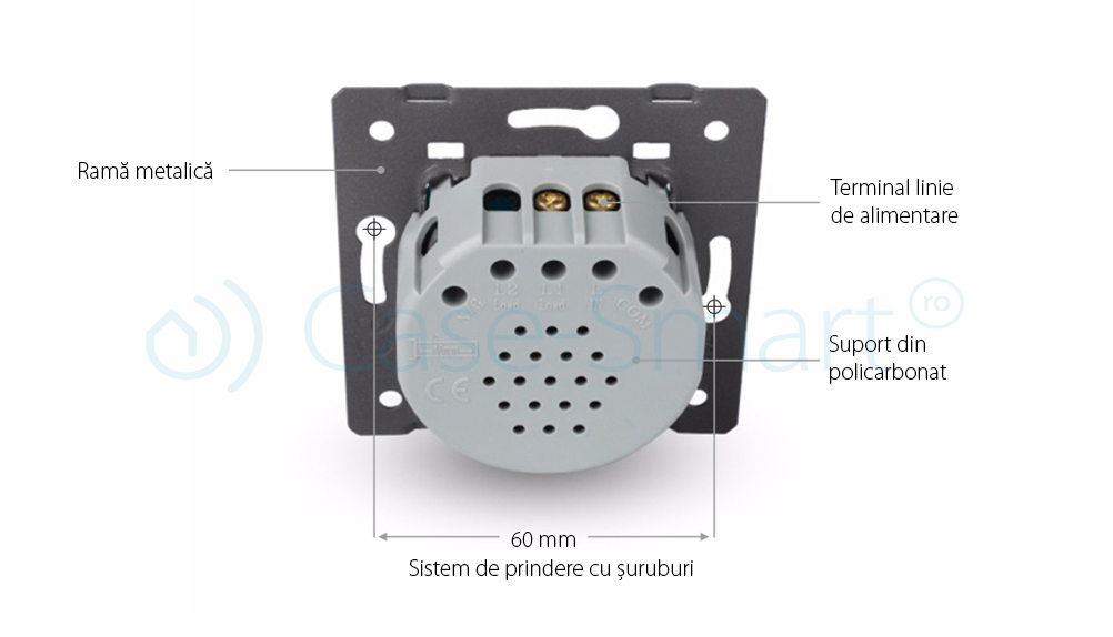 Modul intrerupator wireless cap scara / cap cruce cu touch LIVOLO case-smart.ro imagine 2022
