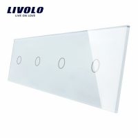 Panou 4 intrerupatoare simple cu touch Livolo din sticla
