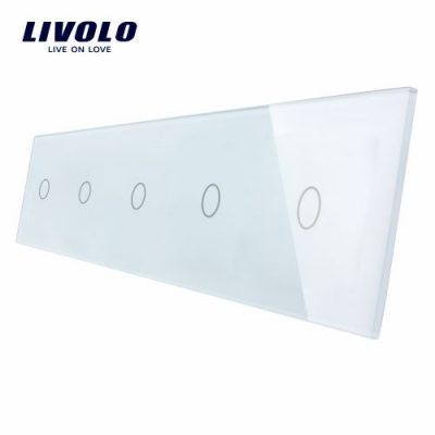 Panou 5 intrerupatoare simple cu touch Livolo din sticla