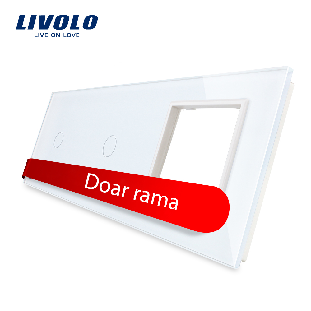 Panou 2 intrerupatoare simple cu touch si priza Livolo din sticla case-smart.ro imagine noua tecomm.ro