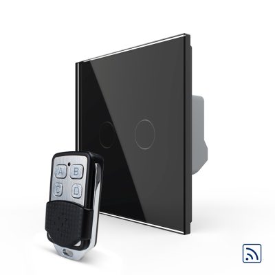 Intrerupator LIVOLO cu touch dublu wireless telecomanda inclusa culoare neagra