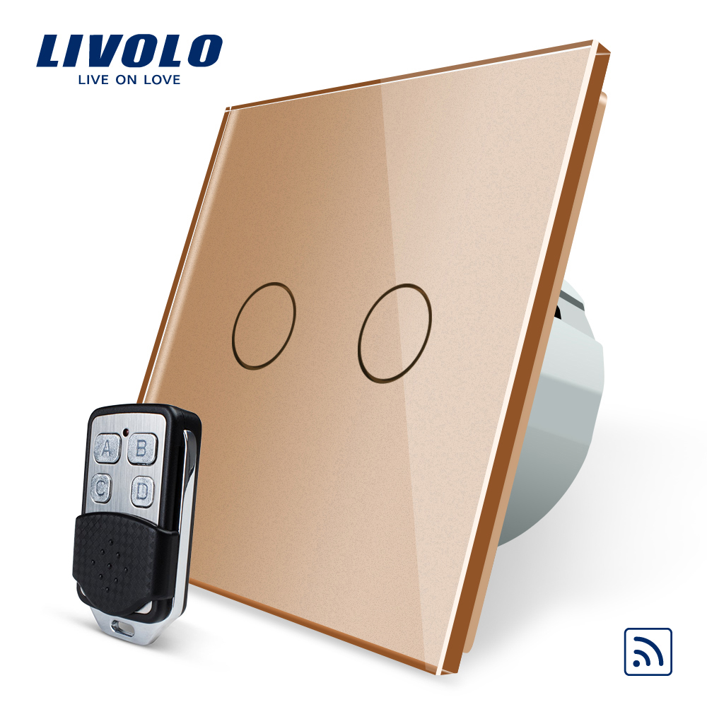 Intrerupator LIVOLO cu touch dublu wireless telecomanda inclusa