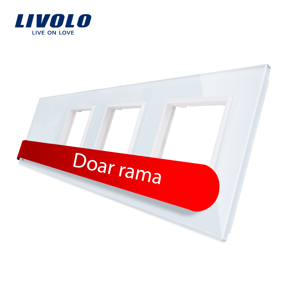Rama intrerupator cu touch simplu+priza tripla LIVOLO din sticla case-smart.ro imagine Black Friday 2021