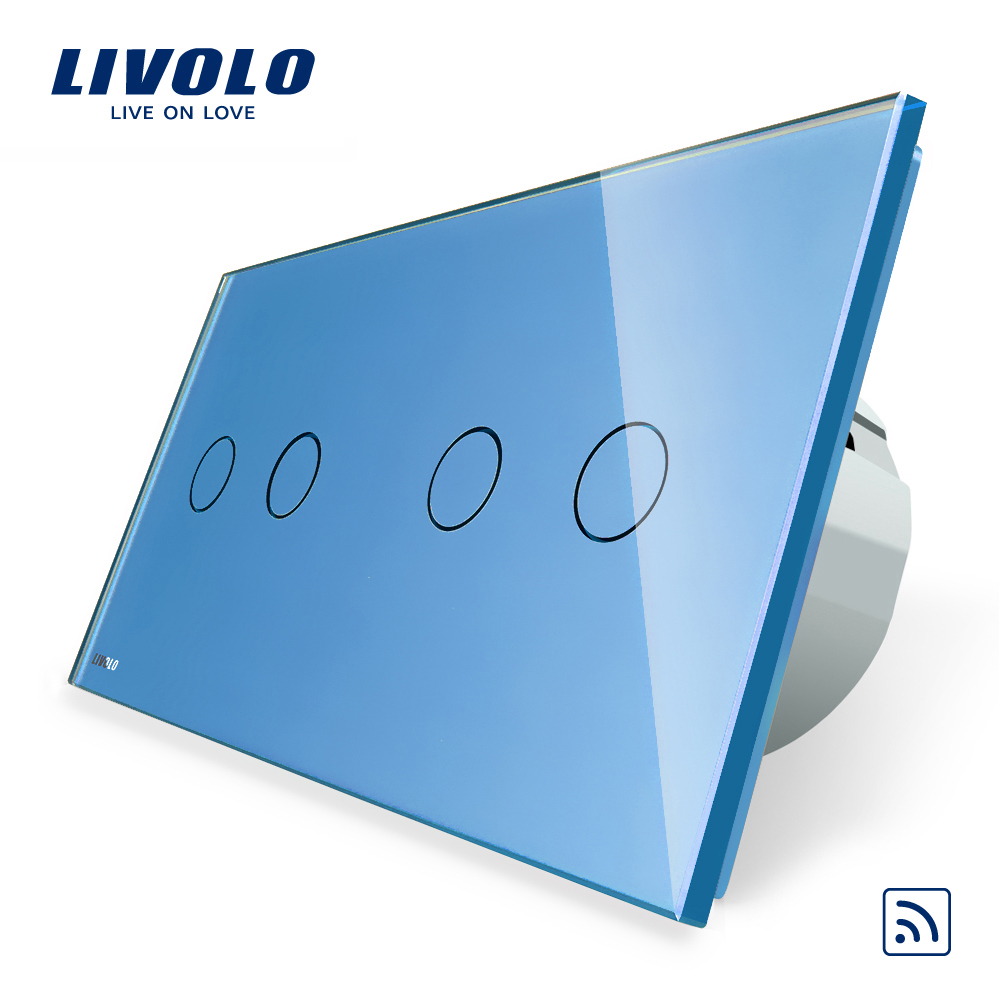 Intrerupator dublu + dublu cu touch Wireless Livolo din sticla case-smart.ro imagine noua idaho.ro