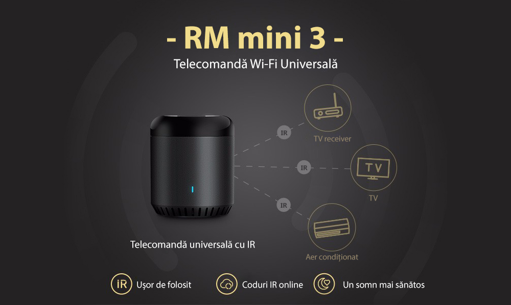 Telecomanda inteligenta Broadlink RM Mini 3 wi-fi 4g