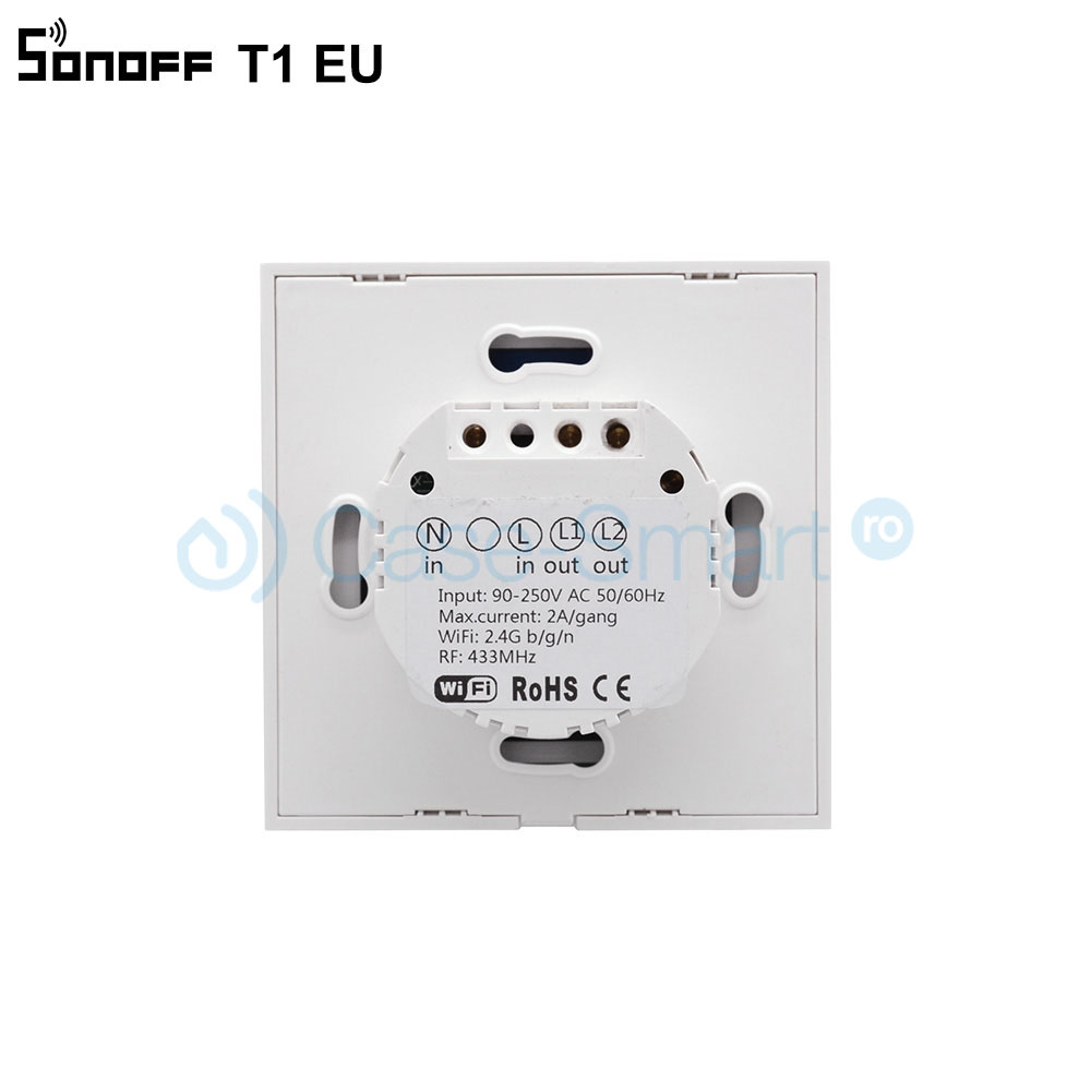 Intrerupator dublu cu touch Sonoff – WiFi, Control de pe telefonul mobil