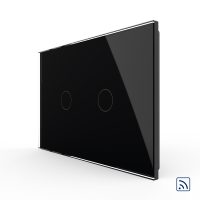 Intrerupator Dublu Wireless cu Touch LIVOLO din Sticla – Serie Noua culoare neagra