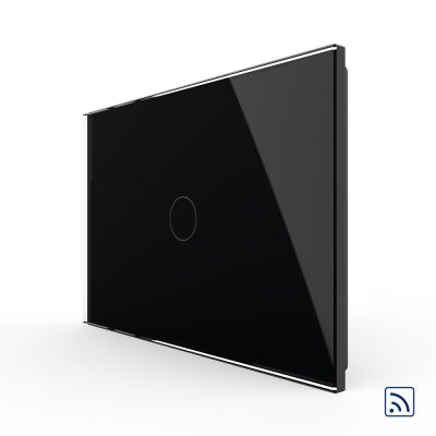 Intrerupator simplu wireless cu touch Livolo din sticla – standard italian culoare neagra