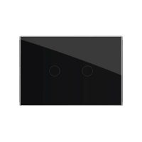Intrerupator dublu cu touch Livolo din sticla, standard italian – Serie noua culoare neagra