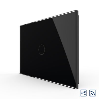 Intrerupator cap scara/cruce wireless cu touch Livolo din sticla – standard italian culoare neagra