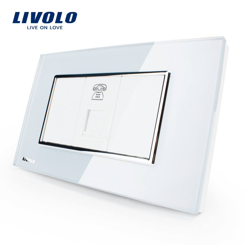 Priza Telefon Livolo cu rama din sticla – standard italian case-smart.ro imagine 2022