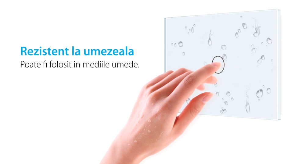 Intrerupator simplu wireless cu touch Livolo din sticla – standard italian