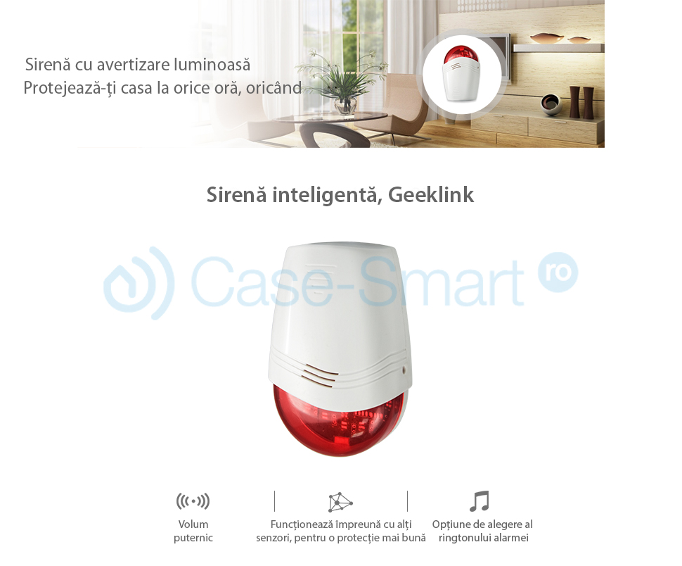 Sirena inteligenta wireless Geeklink