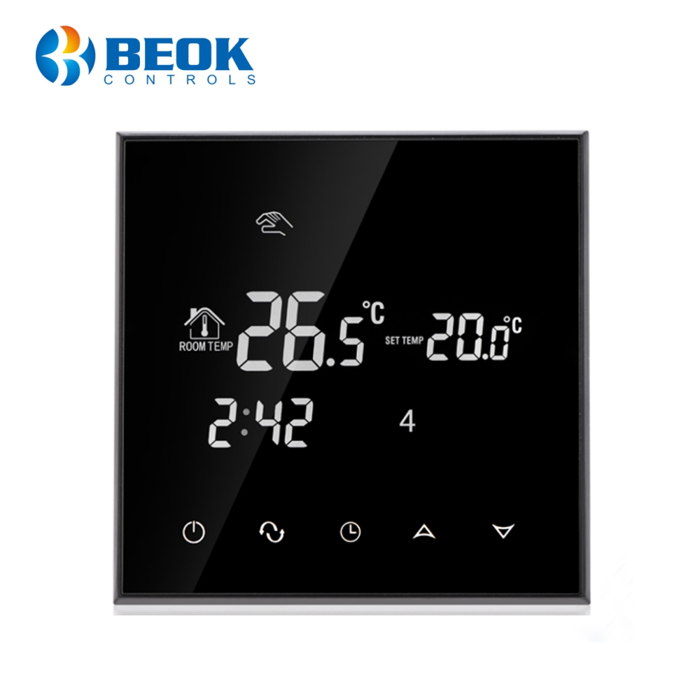 Termostat Wi-Fi pentru incalzirea electrica in pardoseala BeOK TGT70WIFI-EP case-smart.ro