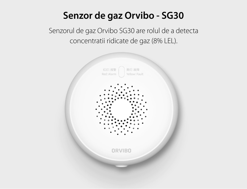 Senzor si detector de gaz Orvibo, protocol ZigBee