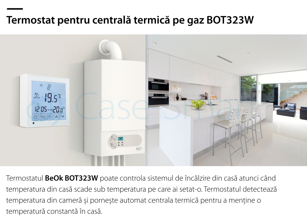 Termostat pentru centrala termica pe gaz si incalzire in pardoseala BeOK BOT-323W