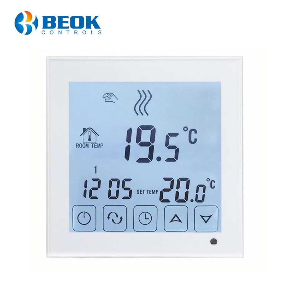 Termostat pentru centrala termica pe gaz si incalzire in pardoseala BeOK BOT-323W case-smart
