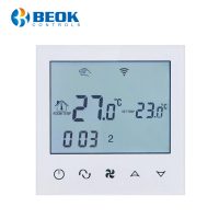 Termostat cu fir pentru aer conditionat BeOk TDS21WIFI-AC2, Control de pe telefonul mobil, Compatibil cu sisteme HVAC