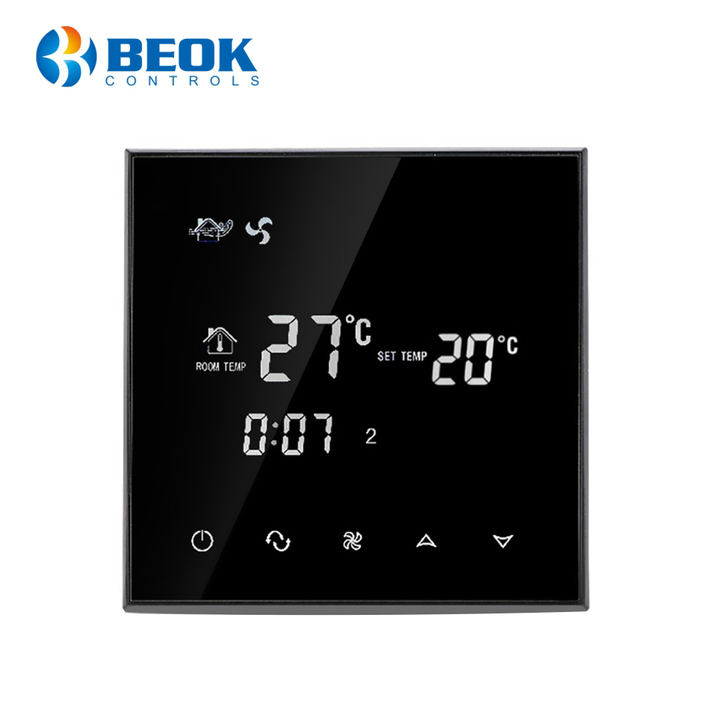 Termostat cu fir pentru aer conditionat BeOk TGT70-AC2, Compatibil cu sisteme HVAC aer imagine noua