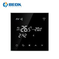Termostat cu fir pentru aer conditionat BeOk TGT70WIFI-AC2, Aplicatia mobila Smart Life, Compatibil cu sisteme HVAC