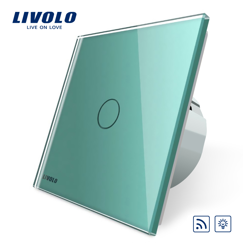 Intrerupator wireless cu variator cu touch Livolo din sticla