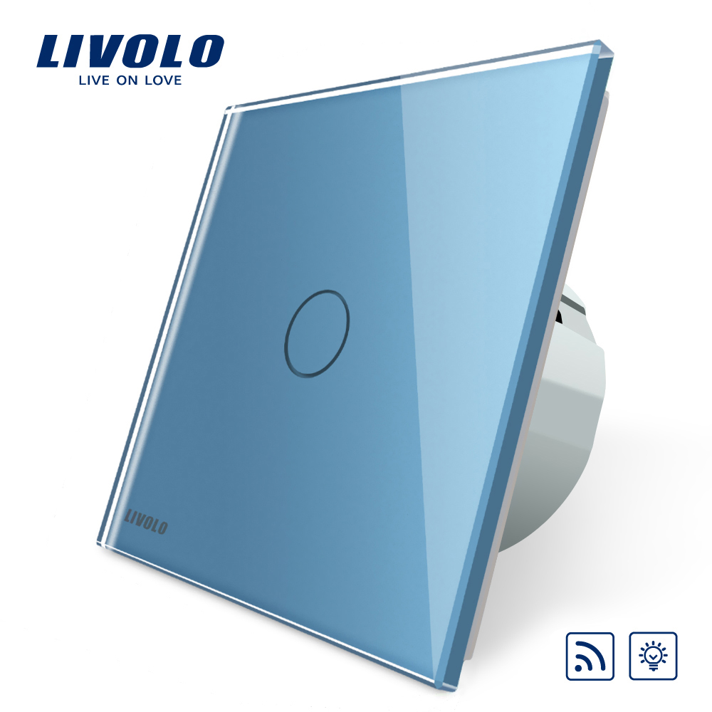 Intrerupator wireless cu variator cu touch Livolo din sticla