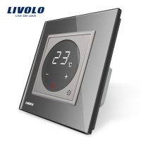 Termostat Livolo pentru sisteme de incalzire electrice culoare gri