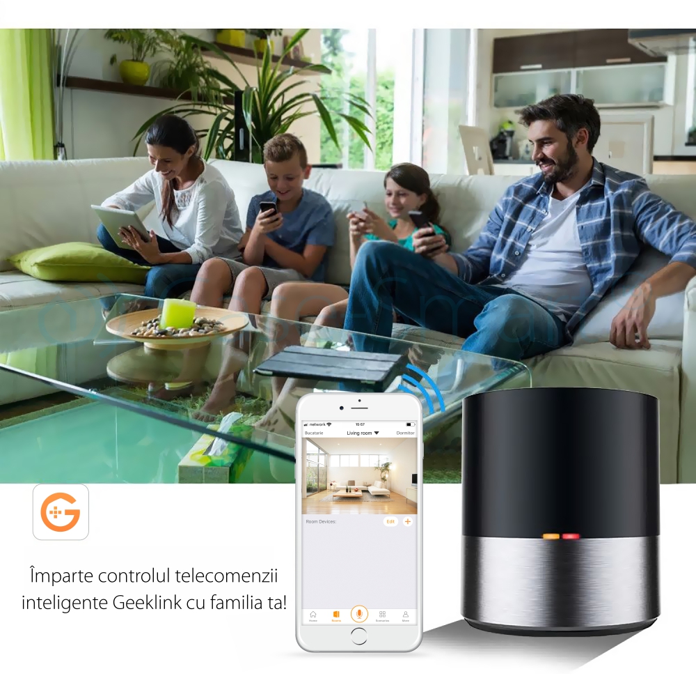 Telecomanda inteligenta WIFI + IR cu control prin aplicatie, Hub ...