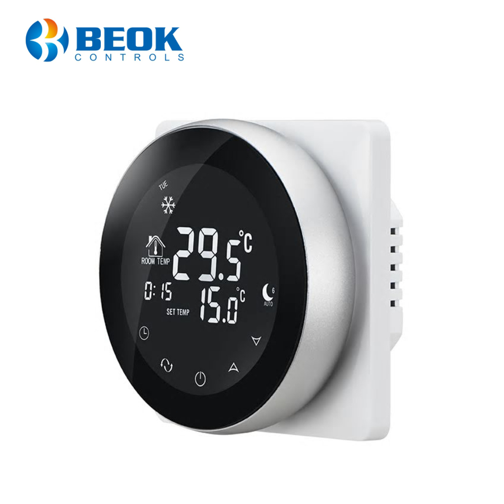 Termostat pentru incalzirea electrica in pardoseala Beok TGR87-EP, Anti-inghet, Setare interval de functionare case-smart.ro