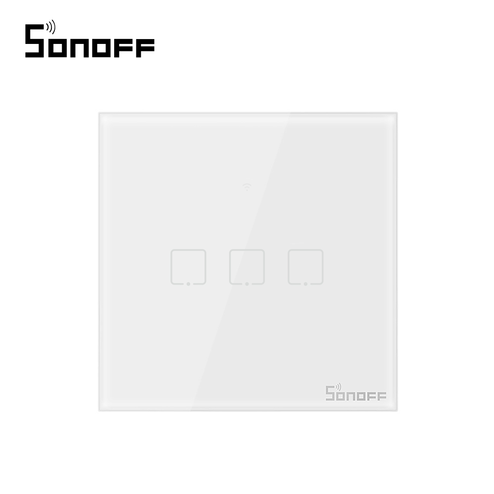 Intrerupator triplu cu touch Sonoff T0EU3C, Wi-Fi, Control de pe telefonul mobil (Wi-Fi) imagine noua
