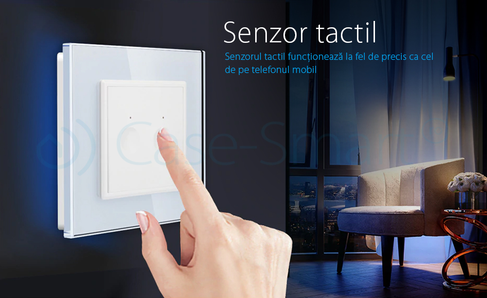 Intrerupator dublu wireless cu touch Livolo din sticla, Serie noua