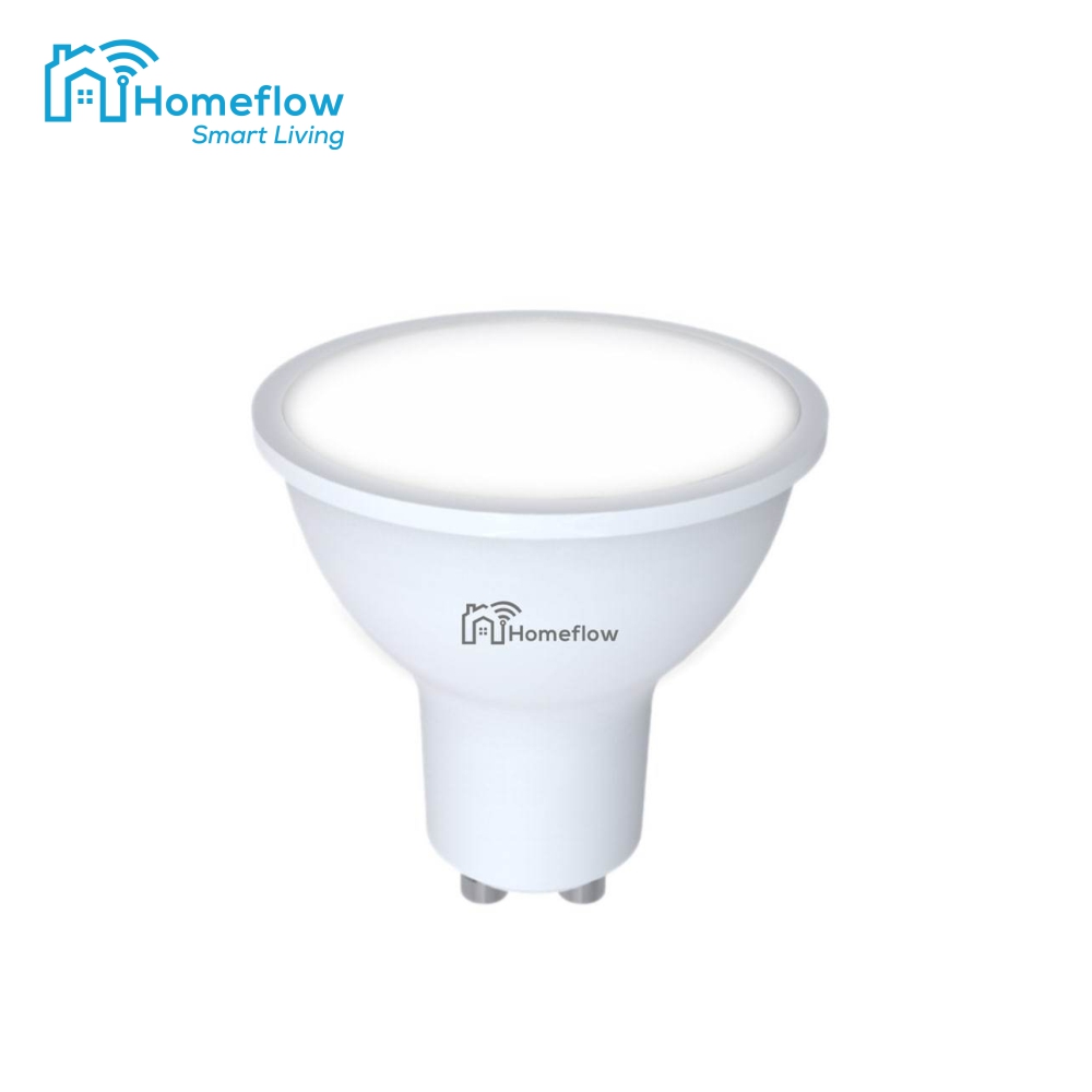 Bec inteligent LED Wireless Homeflow B-5002, GU10, 5W (35W), 300lm, dimabil, lumina calda/ rece, Control de pe telefonul mobil case-smart