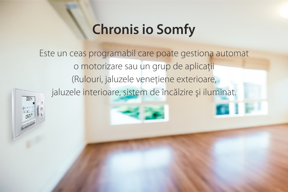 Ceas programabil Somfy Chronis IO, Alb, Smart, Wi-Fi, 5 Sloturi