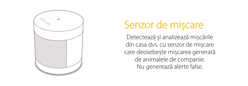 Senzor de miscare pentru interior, Compatibil cu Somfy One, One+, Home Alarm