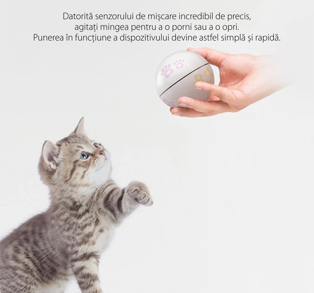 Jucarie inteligenta pentru pisici Petoneer, Autonomie 5 ore, Baterie 320 mAh, USB