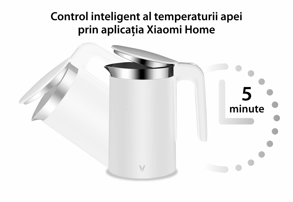 Fierbator apa Viomi Smart Kettle V-SK152, Bluetooth 4.0, 1800W, 1.5L – Resigilat