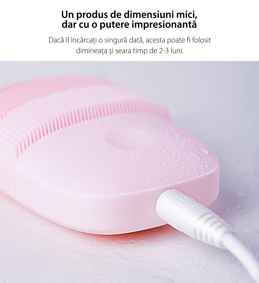 Aparat de curatare faciala si masaj Xiaomi inFace Sonic, MS2000, Waterproof IPX7, 3 Viteze, Baterie 400 mAh