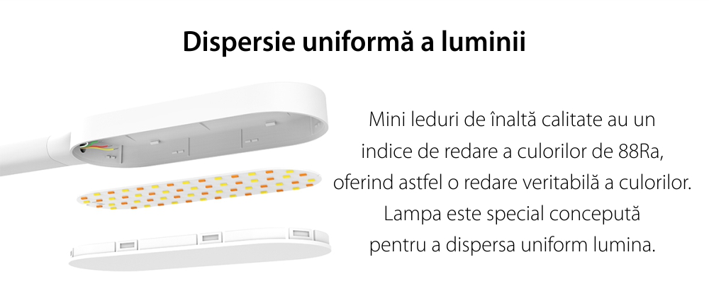 Lampa LED pentru birou, Yeelight YLTD02YL, Alb, 260 LM, Flexibila 360‎°, Bateria 2000 mAh, Luminozitate reglabila
