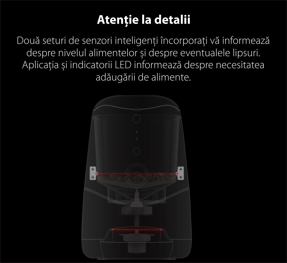 Dispenser smart pentru hrana animalelor de companie Petoneer Nutri Vision, 3.7 L, Camera, Control Vocal – Resigilat